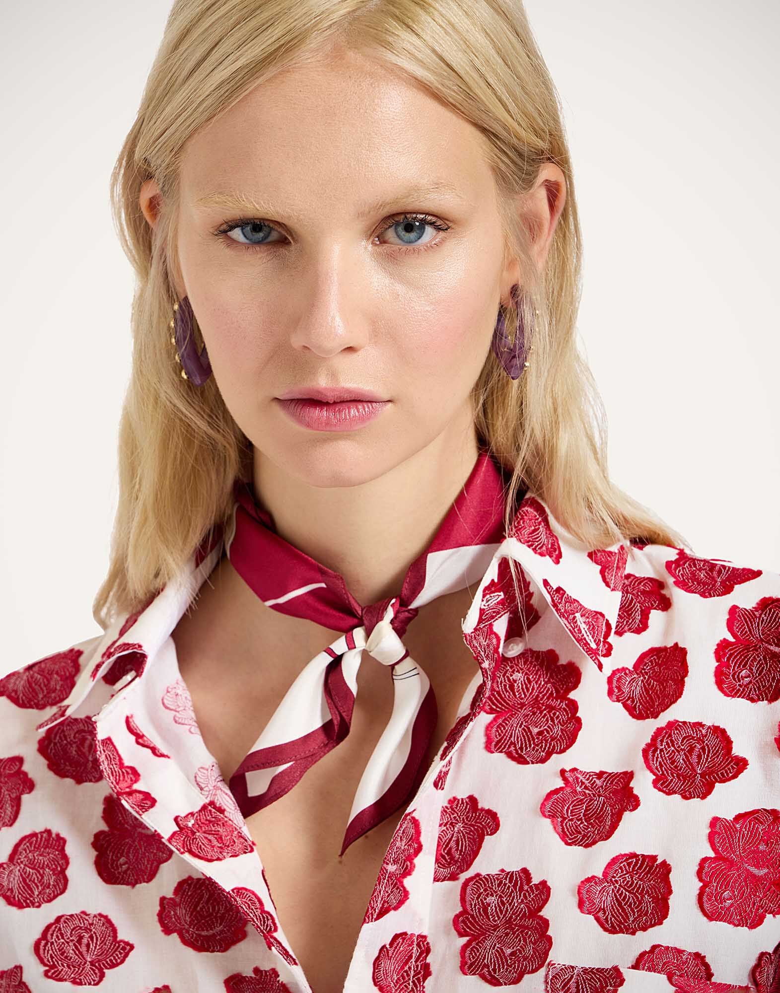 Foulard 45 La DoubleJ: Eclipse Burgundy Foulard 45 La DoubleJ: Eclipse Burgundy SCA0065SIL001