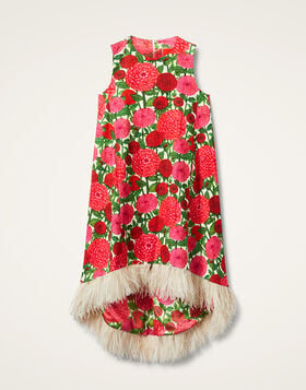 La Scala High Dress (With Feathers) La DoubleJ: Pink Dahlias DRE0211COT005