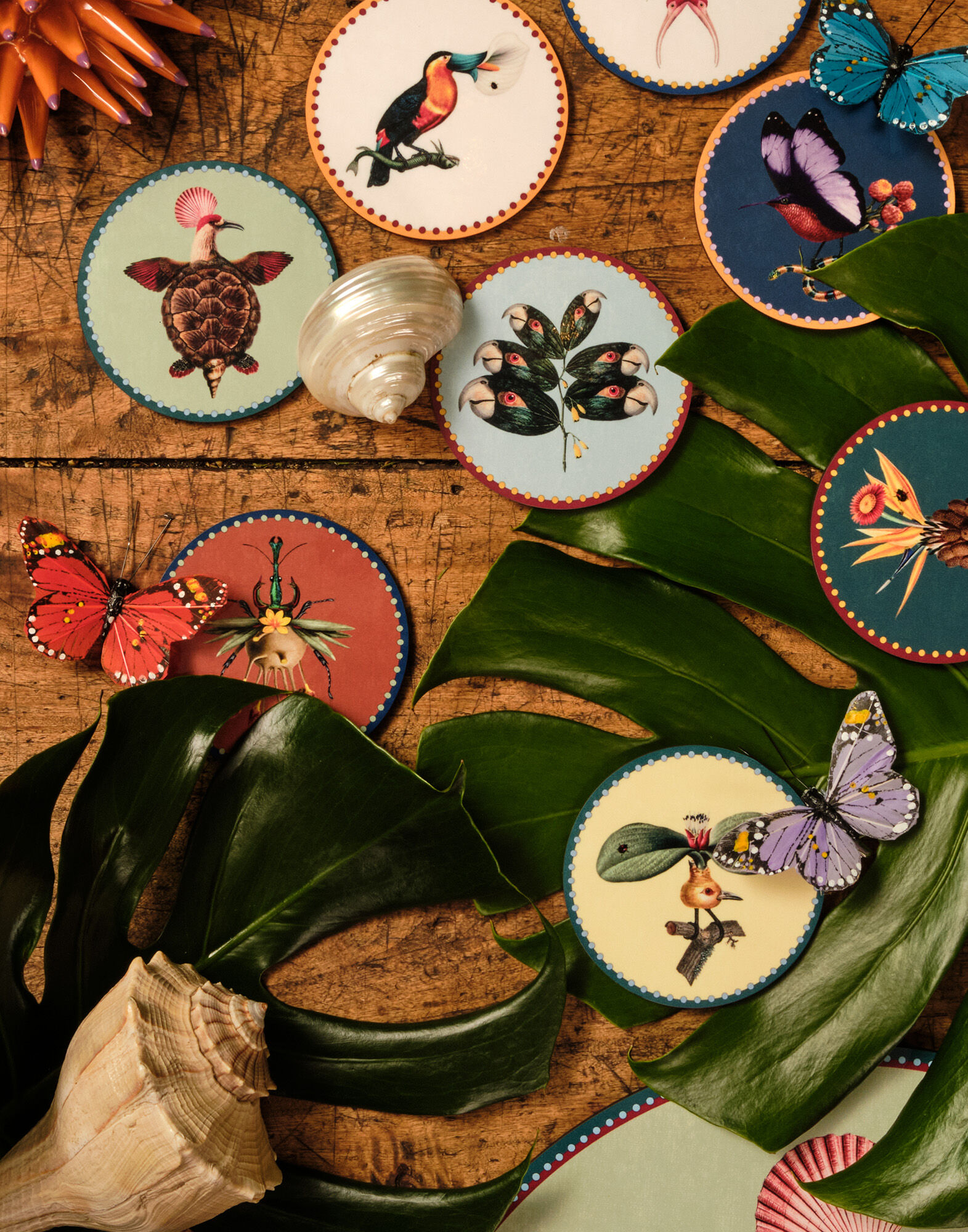 Disk Coasters Set Of 4 La DoubleJ: Blooming Buddies Disk Coasters Set Of 4 La DoubleJ: Blooming Buddies CST0009CRK001