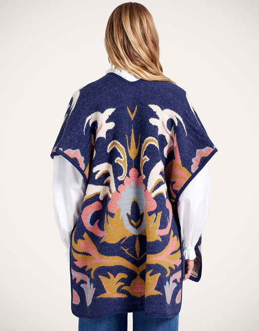 In My Power Knit Scarf Cape La DoubleJ: Multicolor Navy & Cream In My Power Knit Scarf Cape La DoubleJ: Multicolor Navy & Cream SCA0083KNI177