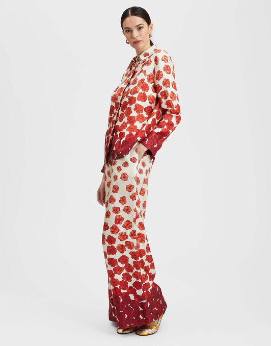 Palazzo Pants La DoubleJ: Haze Placèe Red TRO0026SIL006