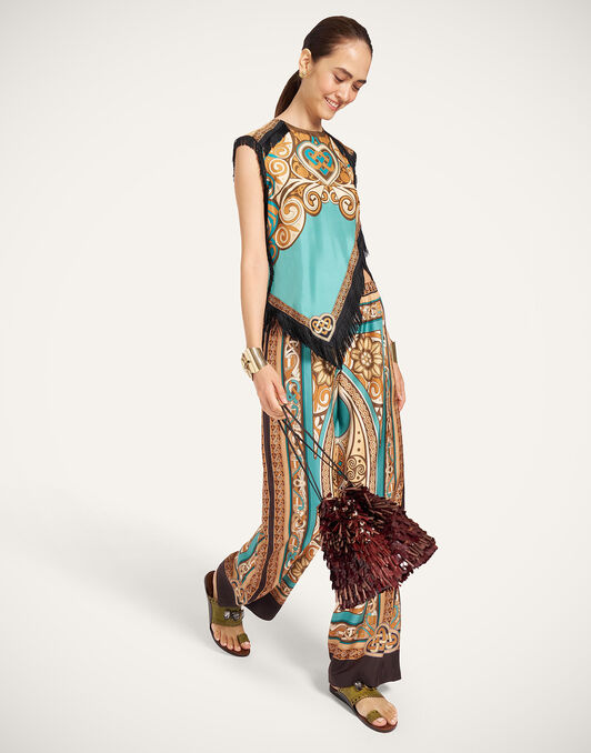 Scarf Top La DoubleJ: Kells Placée Blue Petrol Scarf Top La DoubleJ: Kells Placée Blue Petrol TOP0160SIL006