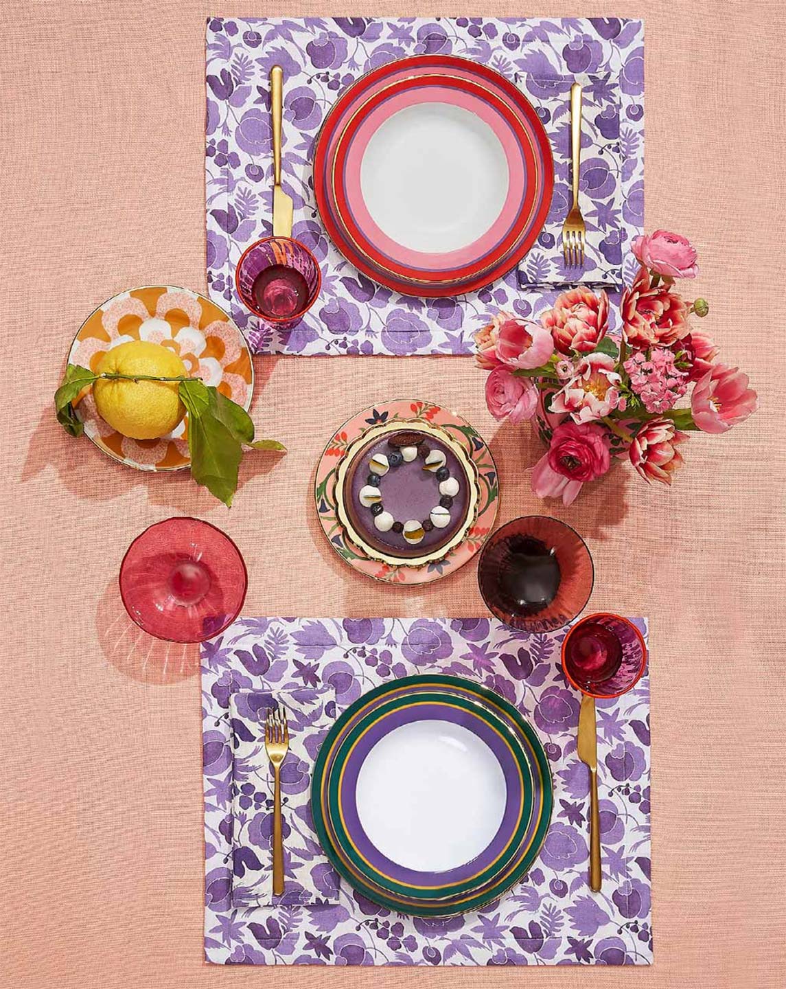 La DoubleJ Rainbow soup plates (set of two) - Purple