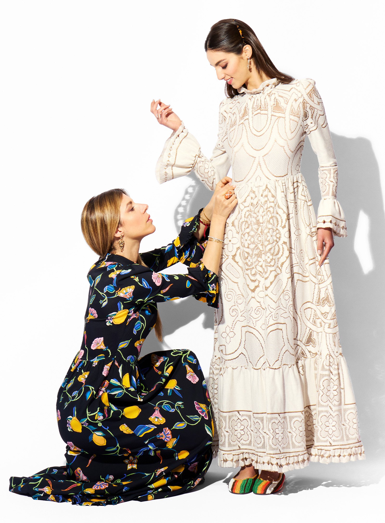 Wayfarer embroidery long dress cheap