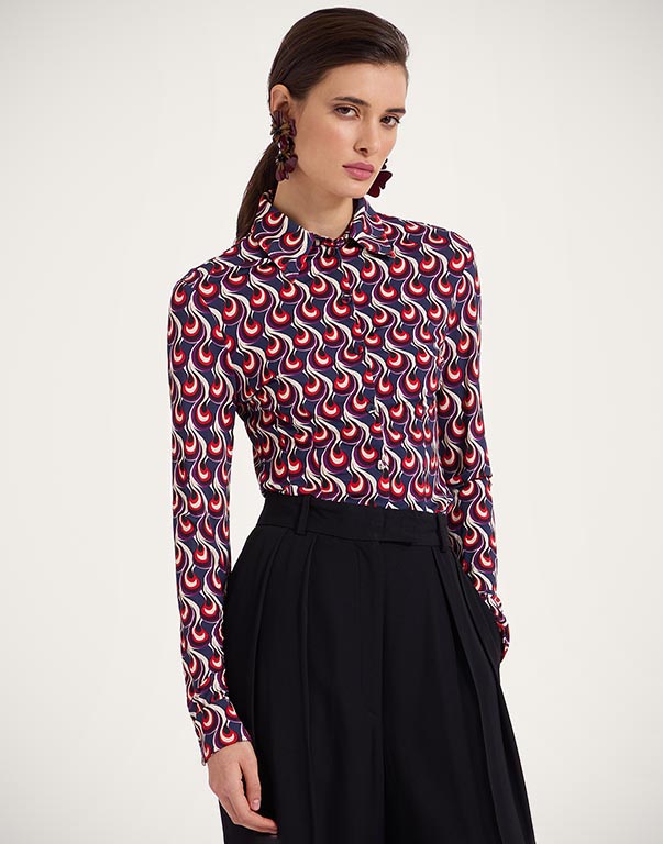La Double J Multicolor Silk Pattern Shirt